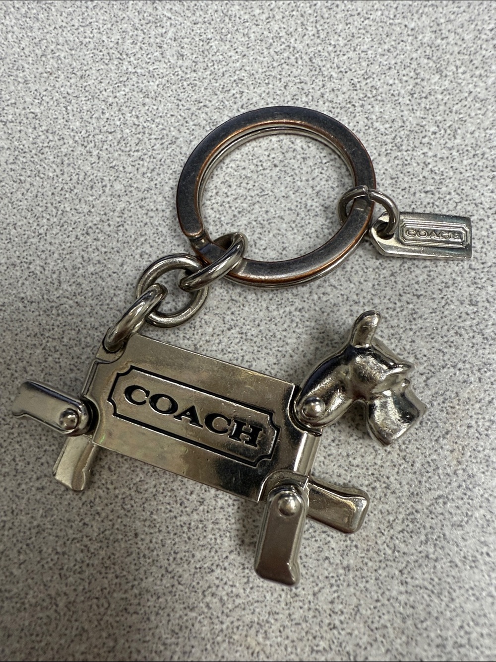 Vintage COACH Silver Scottie Dog Keychain